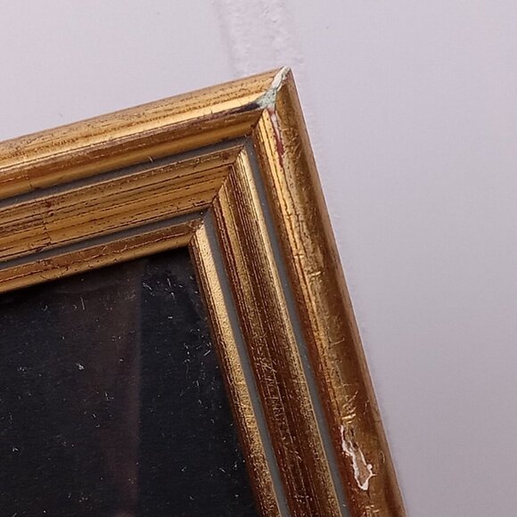 Hand Painted Egyptian Art King Ramses Tut Papyrus Signed Framed Gold Gilded Vtg - Picture 5 of 14